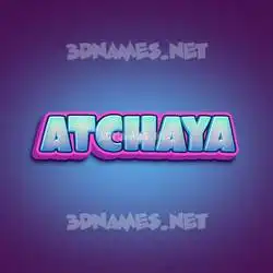 atchaya in Phat Purple style - 3D name wallpaper