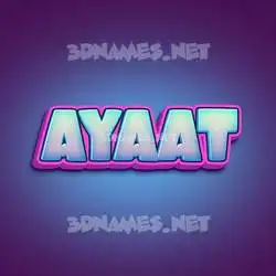 ayaat in Phat Purple style - 3D name wallpaper