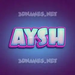 aysh in Phat Purple style - 3D name wallpaper