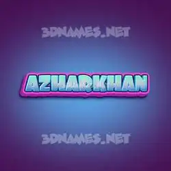 azharkhan in Phat Purple style - 3D name wallpaper