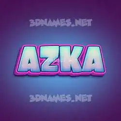 azka in Phat Purple style - 3D name wallpaper