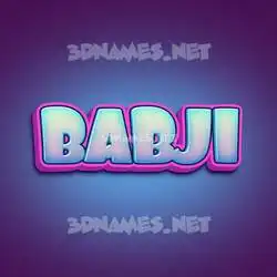 babji in Phat Purple style - 3D name wallpaper