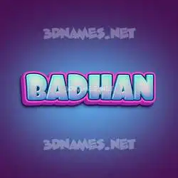 badhan in Phat Purple style - 3D name wallpaper
