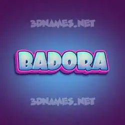 badora in Phat Purple style - 3D name wallpaper