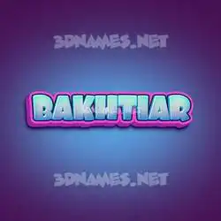 bakhtiar in Phat Purple style - 3D name wallpaper