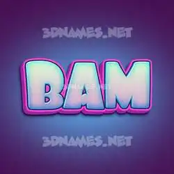 bam in Phat Purple style - 3D name wallpaper