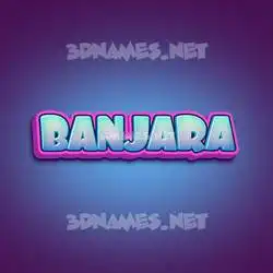 banjara in Phat Purple style - 3D name wallpaper