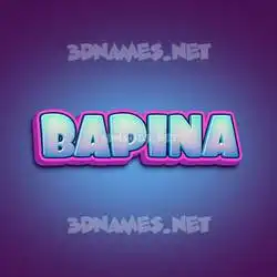 bapina in Phat Purple style - 3D name wallpaper