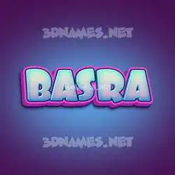 basra in Phat Purple style - 3D name wallpaper