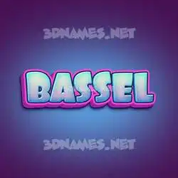 bassel in Phat Purple style - 3D name wallpaper