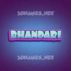 bhandari in Phat Purple style - 3D name wallpaper