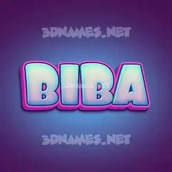biba in Phat Purple style - 3D name wallpaper