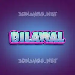 bilawal in Phat Purple style - 3D name wallpaper