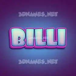 billi in Phat Purple style - 3D name wallpaper