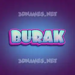 burak in Phat Purple style - 3D name wallpaper
