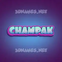 champak in Phat Purple style - 3D name wallpaper
