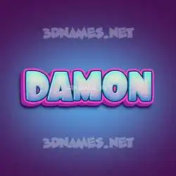 damon in Phat Purple style - 3D name wallpaper