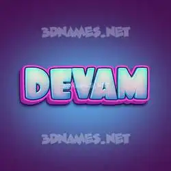 devam in Phat Purple style - 3D name wallpaper