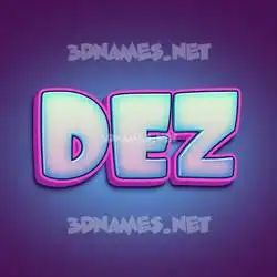 dez in Phat Purple style - 3D name wallpaper