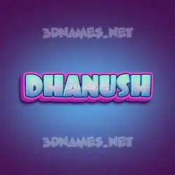 dhanush in Phat Purple style - 3D name wallpaper
