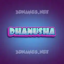 dhanusha in Phat Purple style - 3D name wallpaper