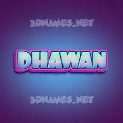 dhawan in Phat Purple style - 3D name wallpaper