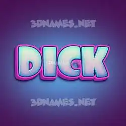 dick in Phat Purple style - 3D name wallpaper