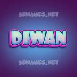 diwan in Phat Purple style - 3D name wallpaper