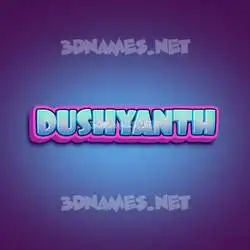 dushyanth in Phat Purple style - 3D name wallpaper