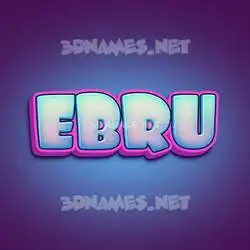 ebru in Phat Purple style - 3D name wallpaper