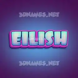 eilish in Phat Purple style - 3D name wallpaper