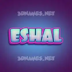 eshal in Phat Purple style - 3D name wallpaper