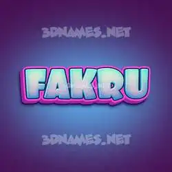 fakru in Phat Purple style - 3D name wallpaper