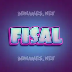 fisal in Phat Purple style - 3D name wallpaper