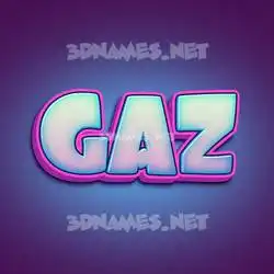 gaz in Phat Purple style - 3D name wallpaper