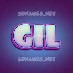 gil in Phat Purple style - 3D name wallpaper