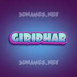 giridhar in Phat Purple style - 3D name wallpaper
