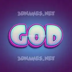 god in Phat Purple style - 3D name wallpaper