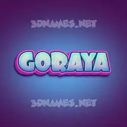 goraya in Phat Purple style - 3D name wallpaper
