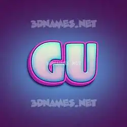 gu in Phat Purple style - 3D name wallpaper