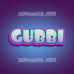 gubbi in Phat Purple style - 3D name wallpaper