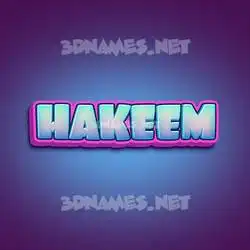 hakeem in Phat Purple style - 3D name wallpaper