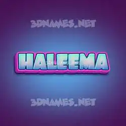 haleema in Phat Purple style - 3D name wallpaper