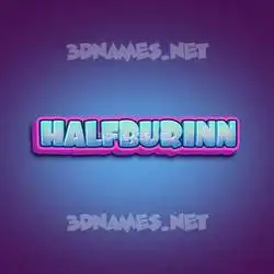 halfburinn in Phat Purple style - 3D name wallpaper