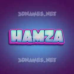 hamza in Phat Purple style - 3D name wallpaper