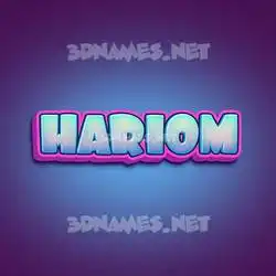 hariom in Phat Purple style - 3D name wallpaper