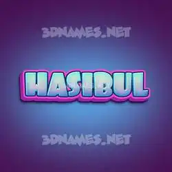 hasibul in Phat Purple style - 3D name wallpaper