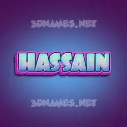 hassain in Phat Purple style - 3D name wallpaper