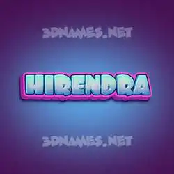 hirendra in Phat Purple style - 3D name wallpaper