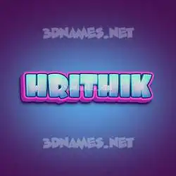 hrithik in Phat Purple style - 3D name wallpaper